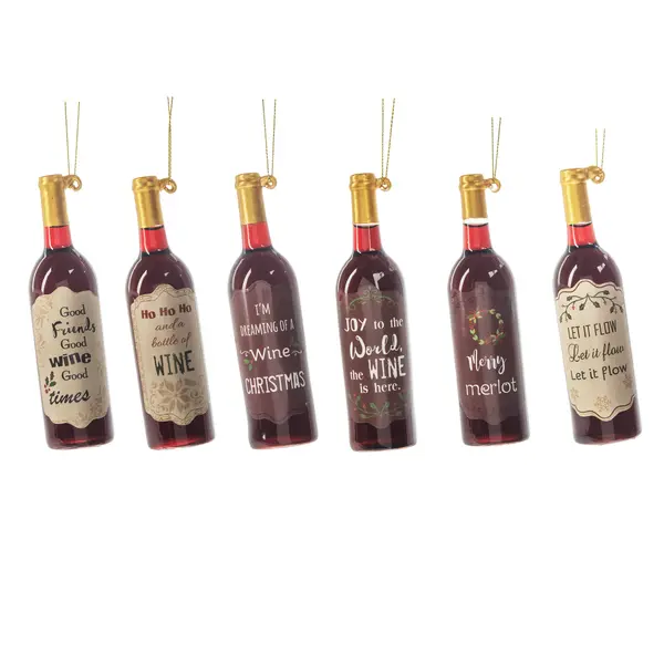 Customizable Wine Bottle Ornament with Personalized Label