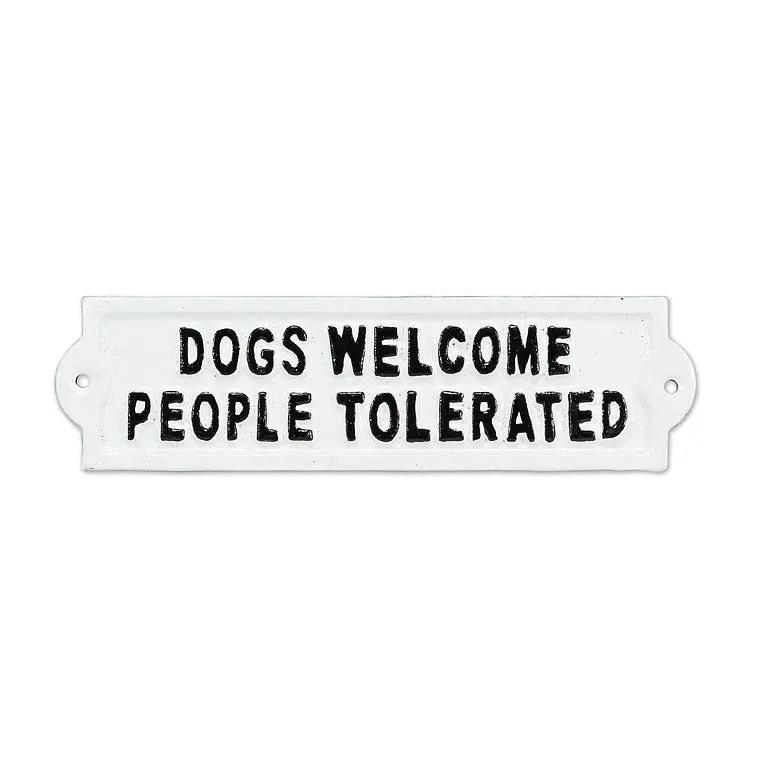 ‘Dogs Welcome Here’ Rustic Entryway Sign