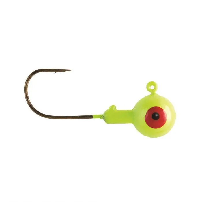Eagle Claw Ball Head Jig – 1/16 oz Chartreuse (10-Pack)