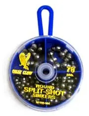 Eagle Claw Premium Split Shot Sinker Kit – 78-Piece Variety Pack