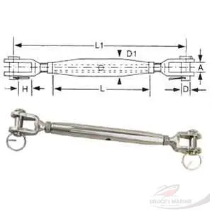 Economy Tubular Jaw-to-Jaw Turnbuckle – Stainless Steel