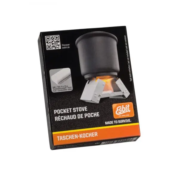 Esbit Foldable Pocket Stove Kit – Includes 6 Fuel Cubes