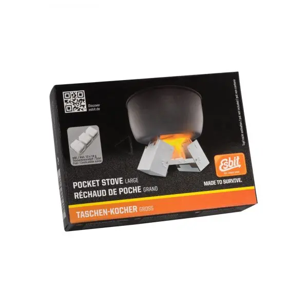 Esbit Pocket Stove Large with 12 Solid Fuel Cubes