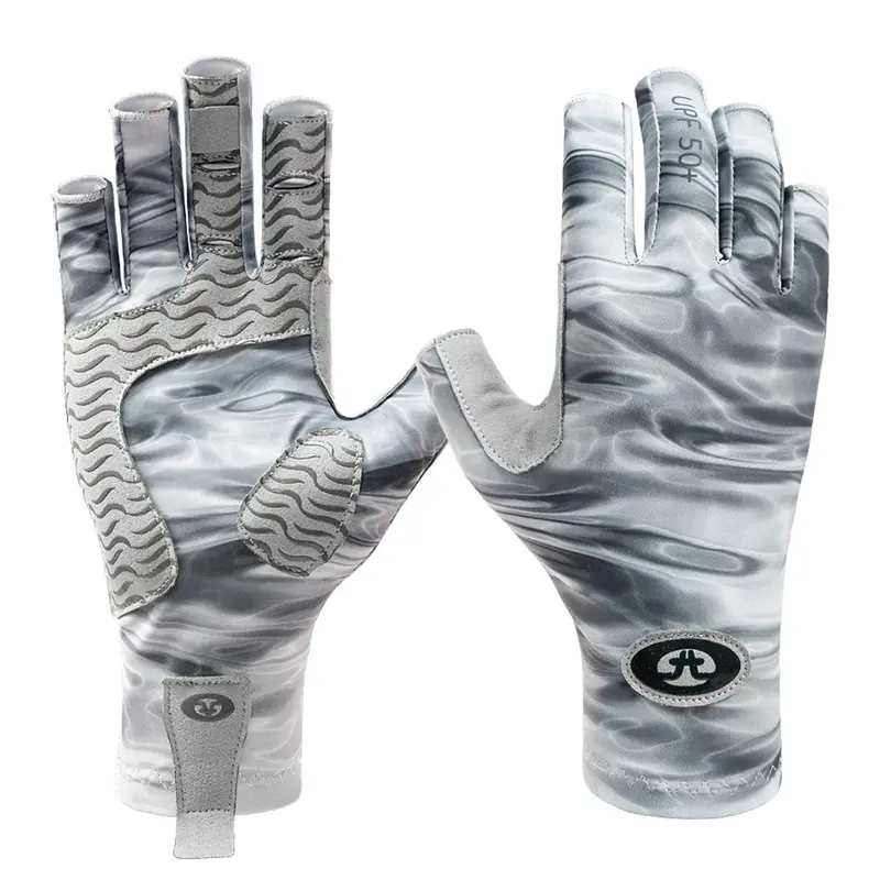 Flying Fisherman SunBandit Pro Series Fishing Gloves – Gray, Water-Resistant, L/XL