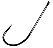 Gamakatsu Worm Hook – Black, Size 1/0, 6-Pack