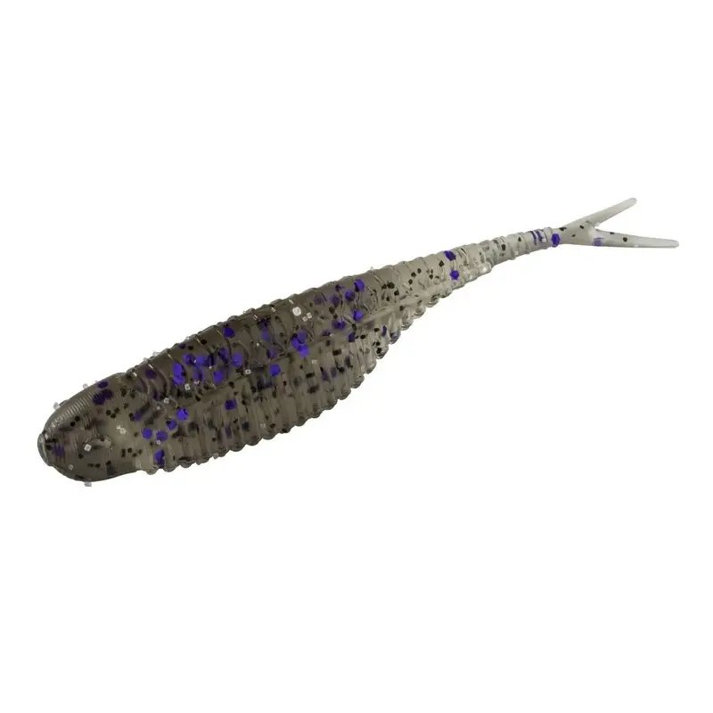 Great Lakes Finesse Hover Minnow Soft Lure – 2.75 Inches, Smoke Clear with Purple Flake