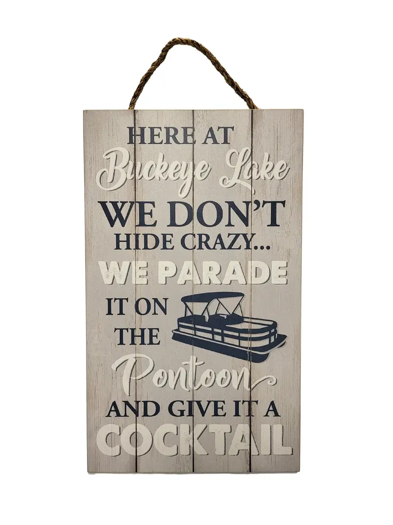 Grey Buckeye Lake Pontoon Rope Hanger – Custom Wood Accent
