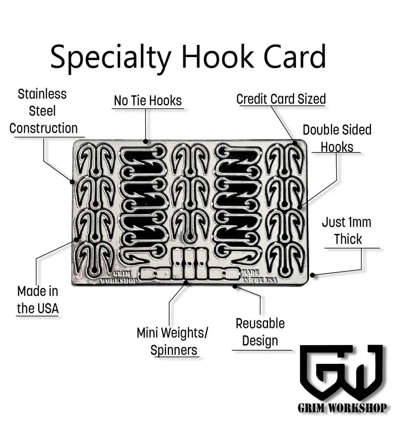 Grim Workshop Fishing Essentials Card – Compact Hook & Tackle Reference