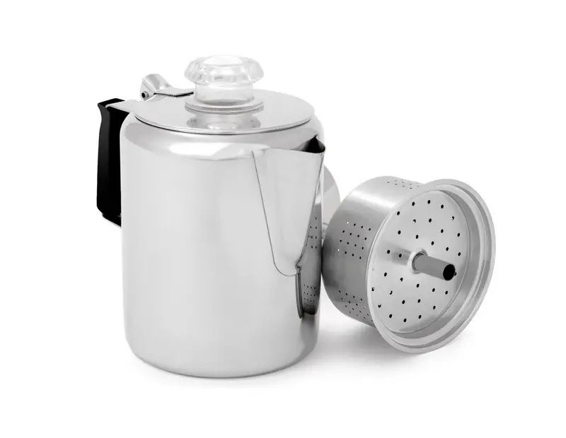 GSI Outdoors Stainless Steel 3-Cup Coffee Percolator – Camp-Safe Brew System