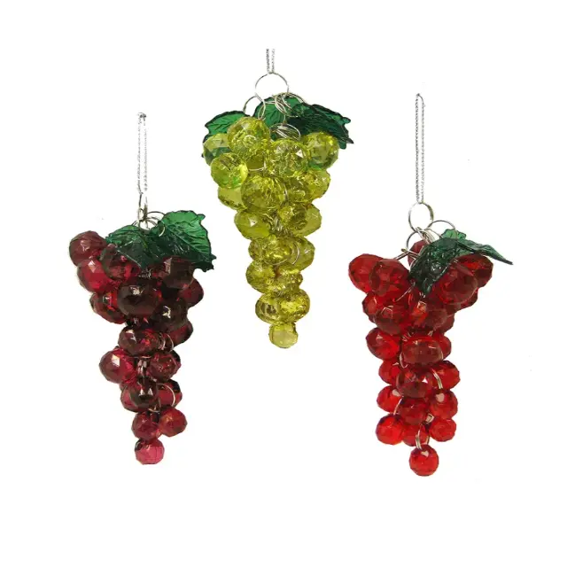 Hand-Beaded Grape-Shaped Holiday Ornaments – 4 Inches