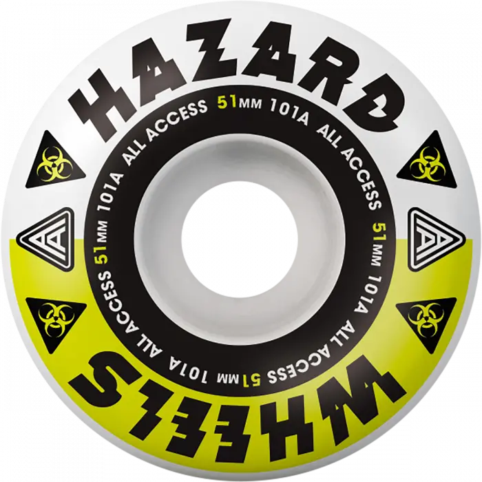 Hazard CP Radial Melt 51mm Yellow and White Wheels