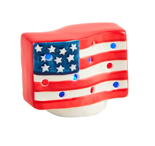 Illuminated American Flag Tabletop Light Display