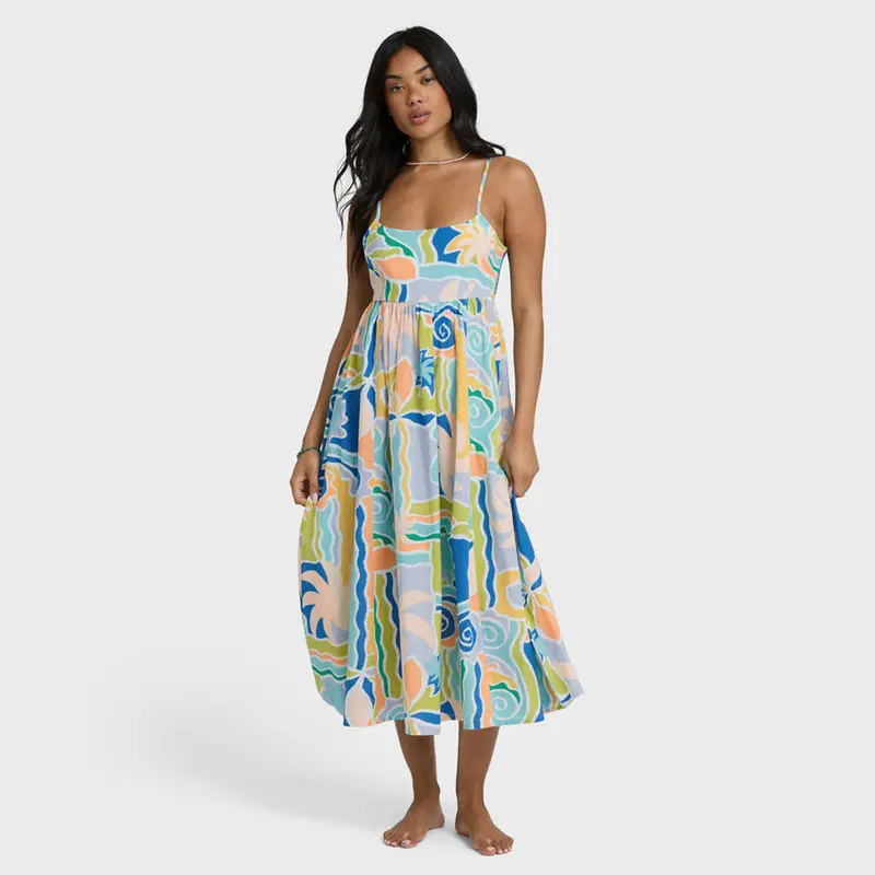 Island Life Midi Dress – Tropical-Inspired Flowy Dress