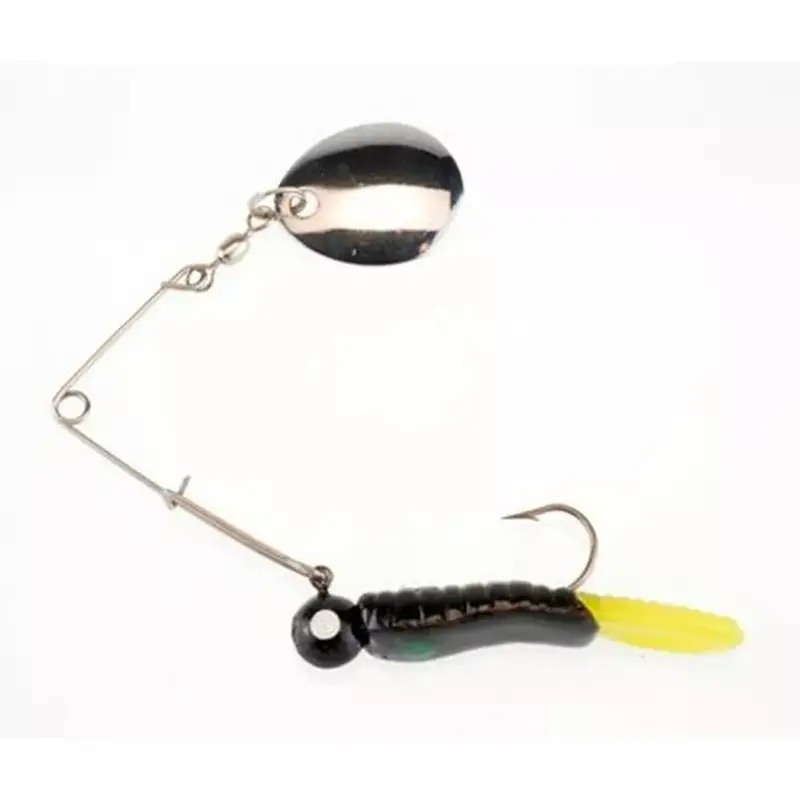 Johnson Beetle Spin Nickel Blade Spinnerbait – Black/Chartreuse, 1/16 oz