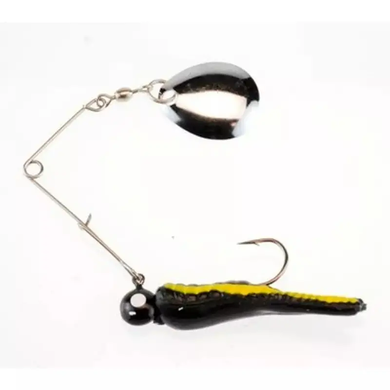 Johnson Beetle Spin Spinnerbait – 1/4 oz, Black and Yellow Stripe Design
