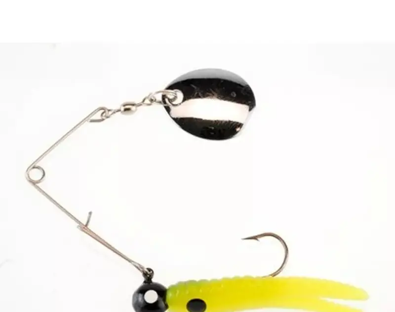Johnson Beetle Spin Spinnerbait – 1/4 oz, Chartreuse with Black Spots
