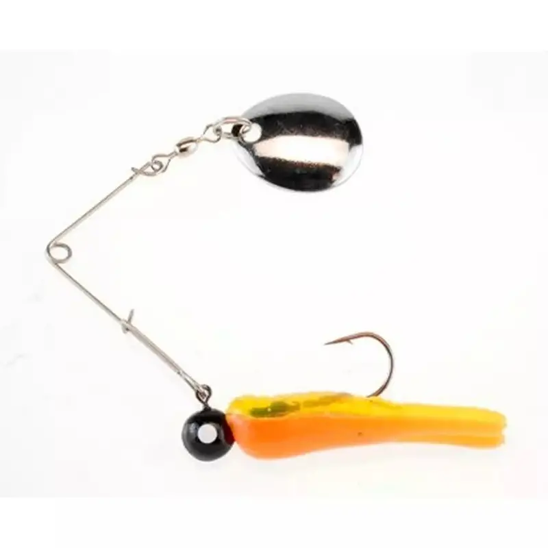 Johnson Beetle Spin Spinnerbait – 1/8 oz, Black/Chartreuse/Orange Finish