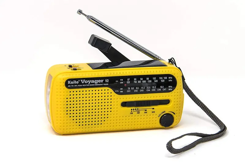 Kaito Voyager 2 Solar & Hand-Crank Emergency Radio – AM/FM/SW/NOAA with USB Charging & LED Light