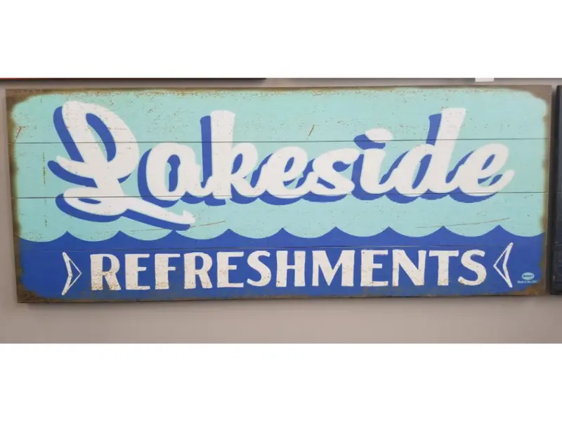 Lakeside Beverage Serving Sign