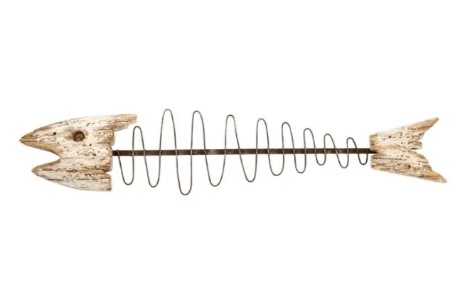Large Fishbone-Shaped Metal Wall Decor