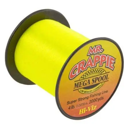 Leads Mr. Crappie High-Visibility Mono Line – 8 lb, 1200 yd, Hi-Vis Yellow