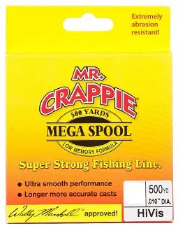 LEW’S Mr. Crappie Monofilament Fishing Line – 500-Yard Spool, 6 lb Test, High-Visibility Yellow