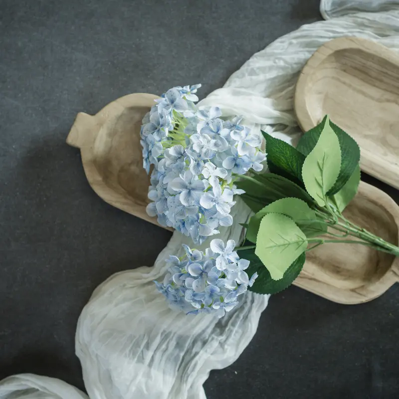 Light Blue Hydrangea Artificial Floral Stem