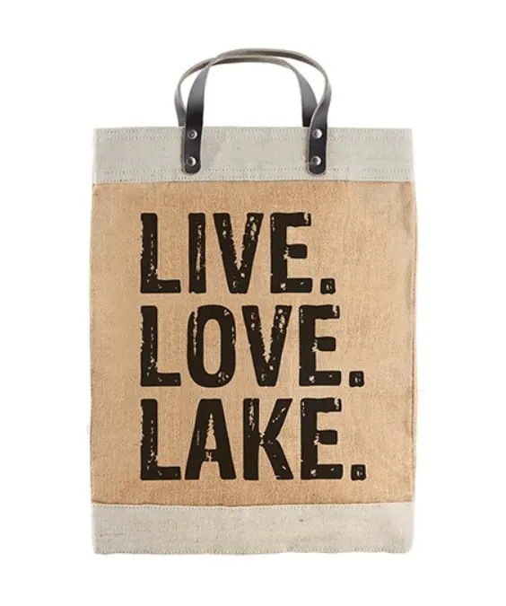 ‘Live Love Lake’ Farmer’s Market Canvas Tote