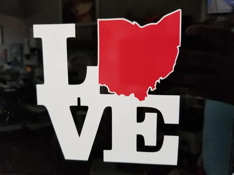 Love Ohio Decal – State Pride Automotive Sticker