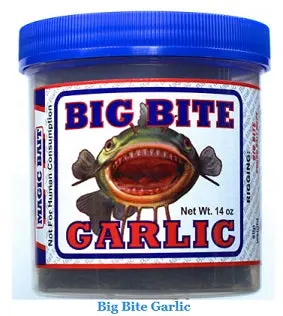 Magic Bait Big Bite Dough Scented Bait – Garlic Flavor, 14-Ounce Tub