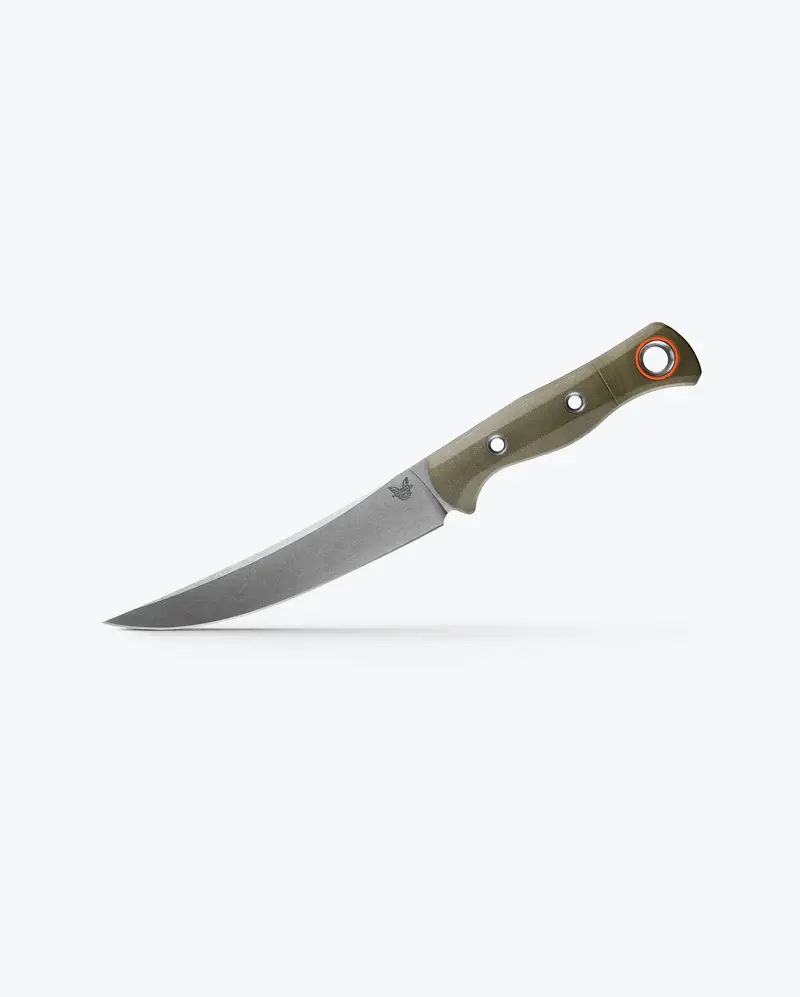 Meatcrafter® Trailing-Point Hunting Knife – OD Green G10 Handle, 6-Inch Blade
