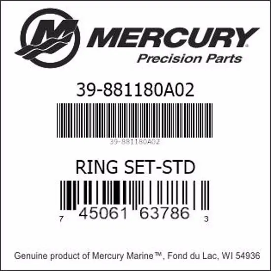 Mercury-Mercruiser Piston Ring Set – OEM Part 39-881180A02