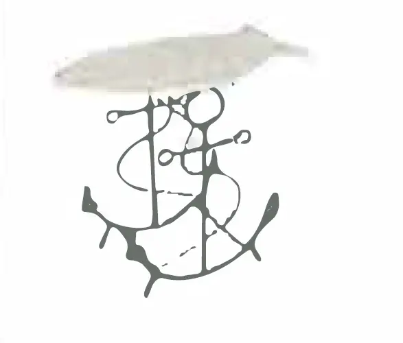 Metal Anchor & Fish Motif Table Centerpiece