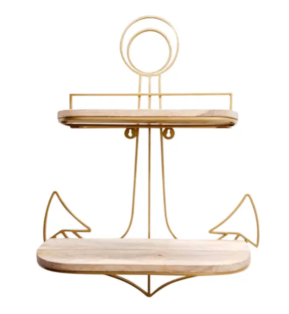 Metal Anchor Wall-Mounted Shelf – Industrial Nautical Floating Storage