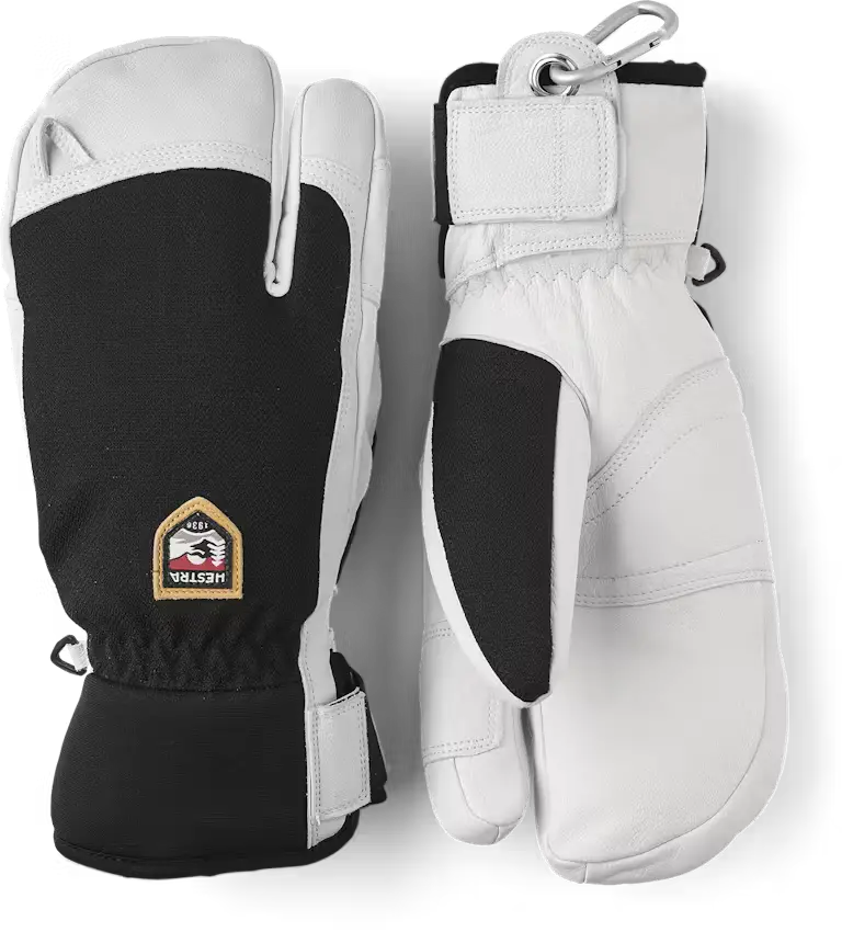 Military-Style Leather 3-Finger Patrol Gloves