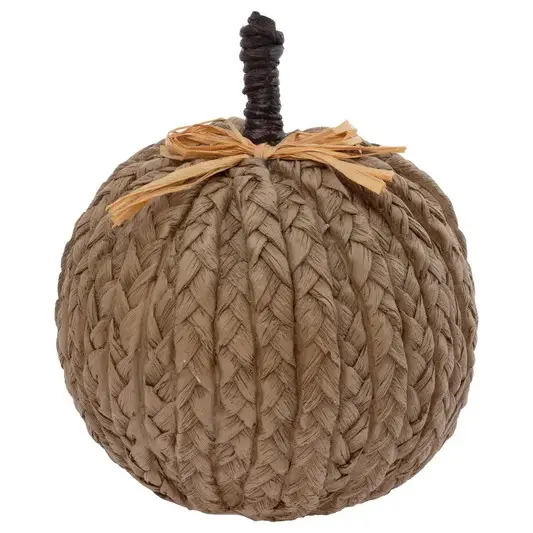 Natural-Fiber Woven Pumpkin Ornament