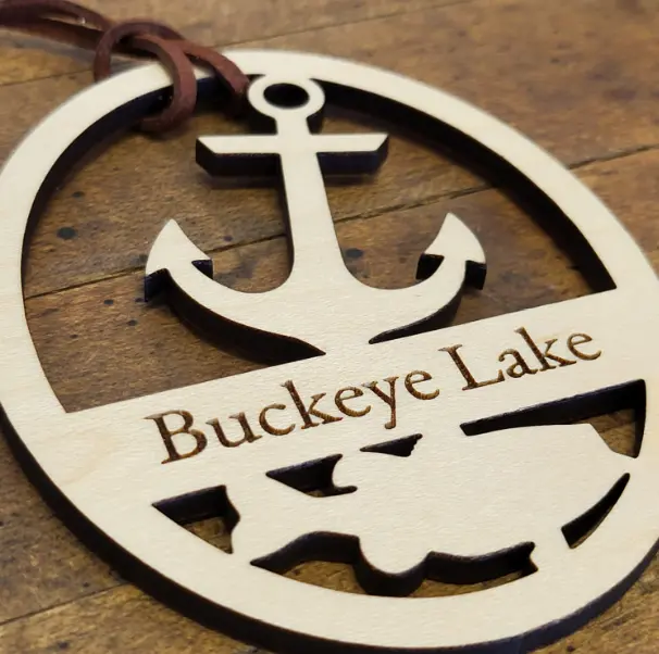 Natural Maple Wood Anchor Ornament