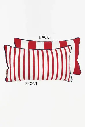 Nautical Red-and-White Striped Cushion for Patio or Living Room
