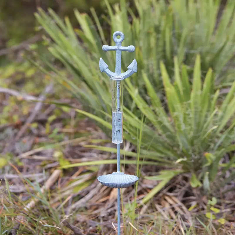 Nautical-Themed Rain Gauge Garden Stake