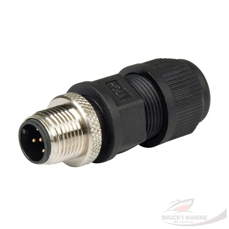 NMEA 2000 Field-Serviceable Male Connector – Reusable M12 Assembly (#270110)