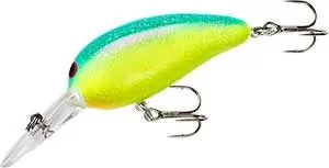 Norman Middle N Crankbait – 2 in, 3/8 oz Chartreuse/Blue