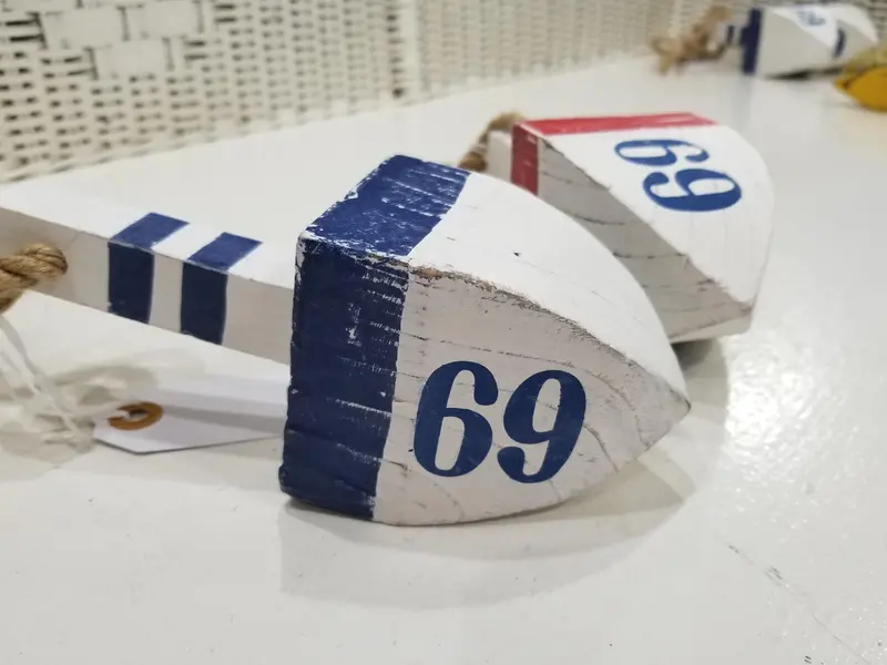 Numbered Wooden Buoy Ornament – Nautical Numbered Décor Piece