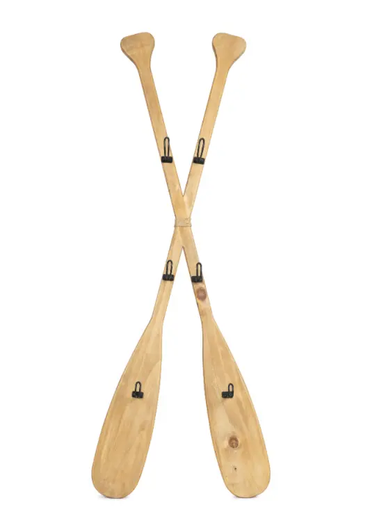 Oar-Inspired Wall Hooks with Decorative Oars