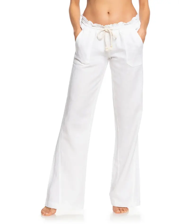 Oceanside High-Waisted Wide-Leg Cotton Pant