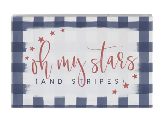 ‘Oh My Stars’ Wooden Block Sign – Rustic Decor