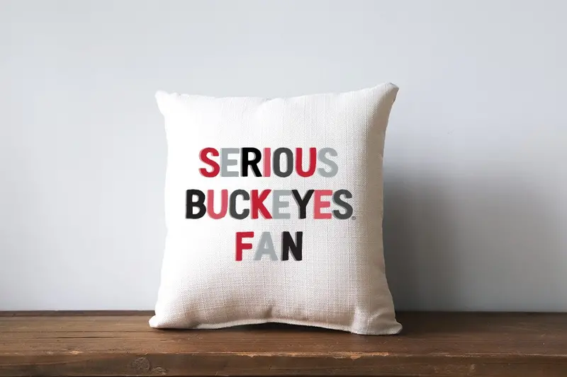 Ohio State Serious Fan Decor Pillow
