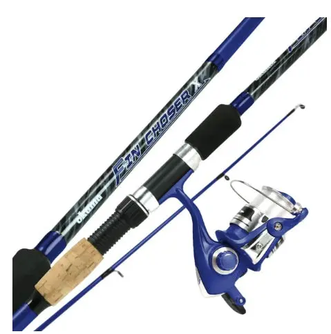 Okuma Fin Chaser X Two-Piece Spinning Combo – 6’6″ Blue Rod & Reel Set