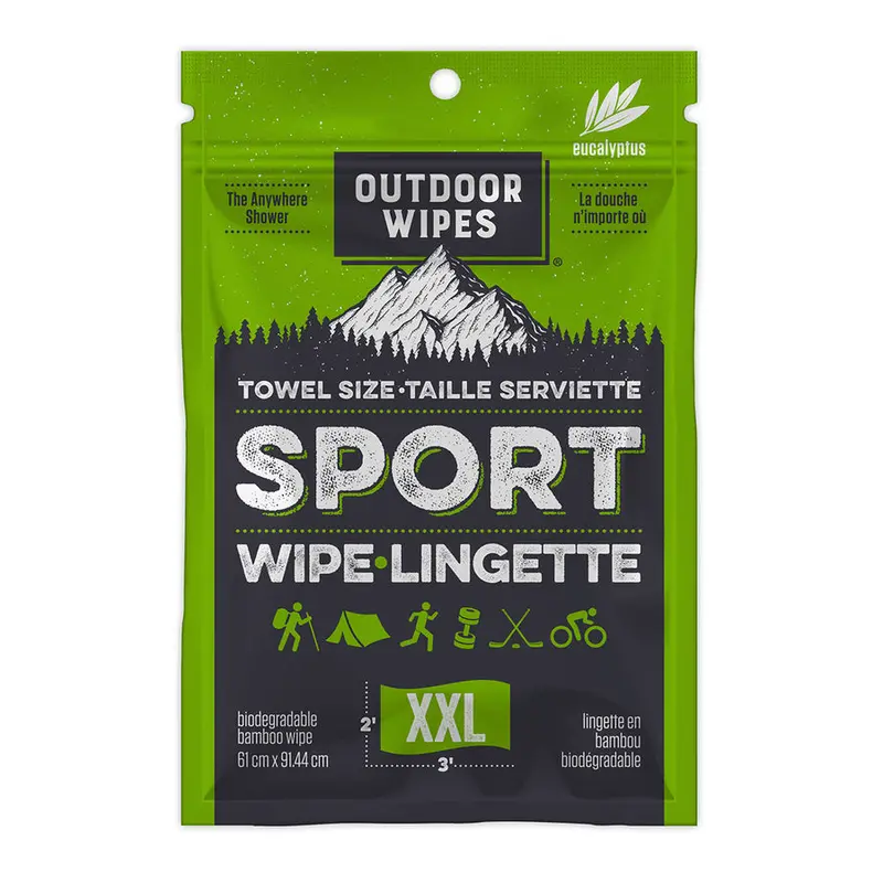 Outdoor Sport Biodegradable Body Wipes – Extra-Large XL & XXL Cleansing Towels for Camping and Travel