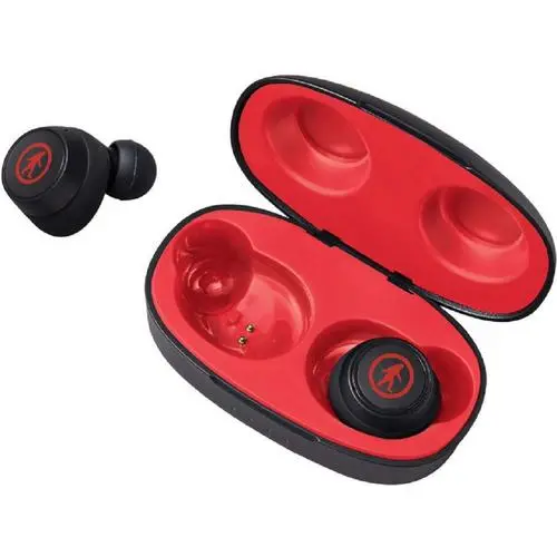 Outdoor Tech Pearls True Wireless Earbuds with Charging Case – Black/Red