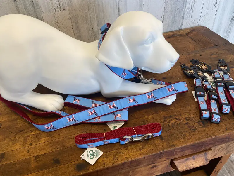 Patriotic American Flag Dog Collar – Red, White, and Blue Design